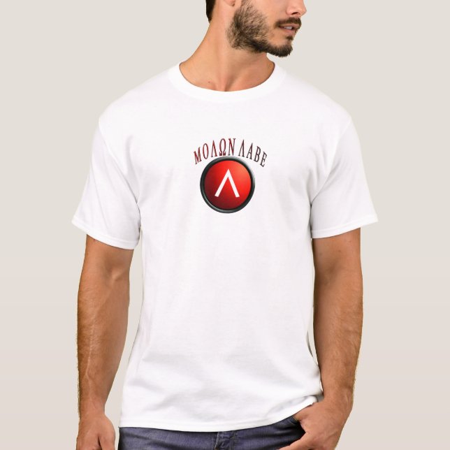 T-shirt Shield/AR-15 spartiate Molon Labe (Devant)