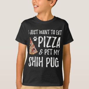 T-shirt Shih carlin Amoureux des chiens Pizza Funny Chien 