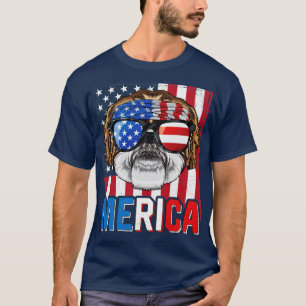 T-shirt Shih Tzu Merica 4 juillet Chien American Puppy Pat