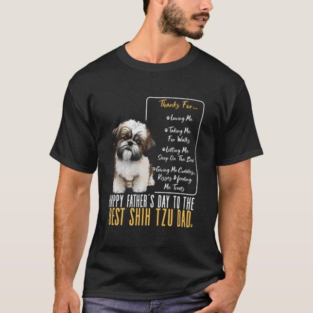 T-shirt Shih Tzu Papa Bonne Fête des pères Au Meilleur Shi (Devant)