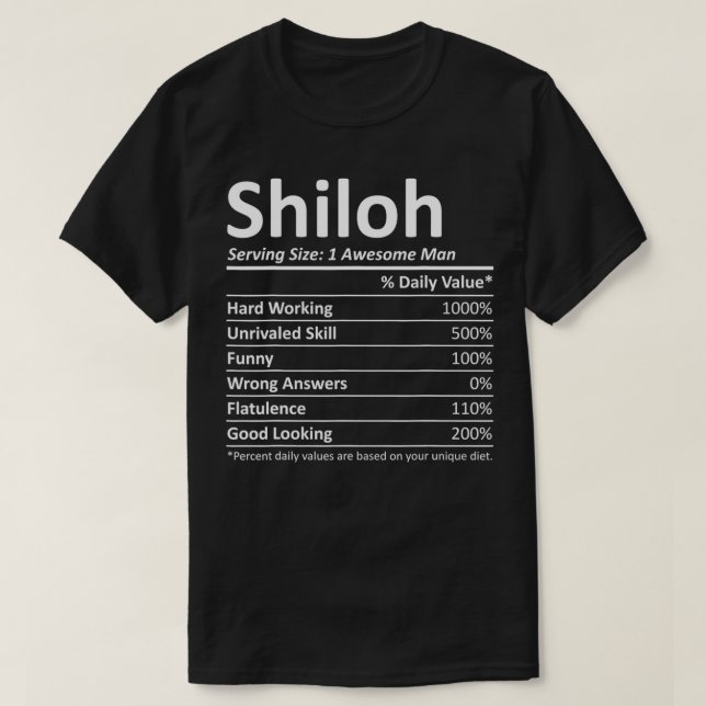 T-shirt SHILOH Nutrition drôle Anniversaire Nom personnali (Design devant)