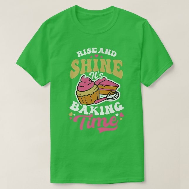 T-shirt Shine It's Baking Time Design Baking Cookies (Design devant)