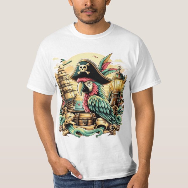 T - Shirt Ship & Parrot (Vorderseite)
