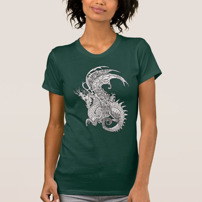 T-shirt ~shirt de style de Nouveau d'art de dragon (Devant)