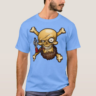 T-shirt Shiver Me Timbers Pirate Skull with smoking pipe