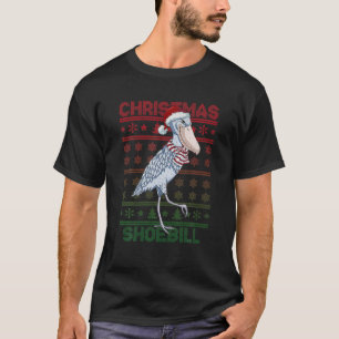 T-shirt Shoebill Santa Hat Ugly Sweer Noël Bird Lov