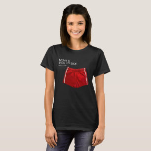 T-shirt Shorts Athlétiques Rouges Déplacez-Le De Côté