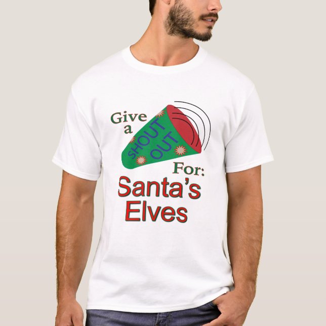 T-shirt Shout Out pour Père Noël Elves (Devant)