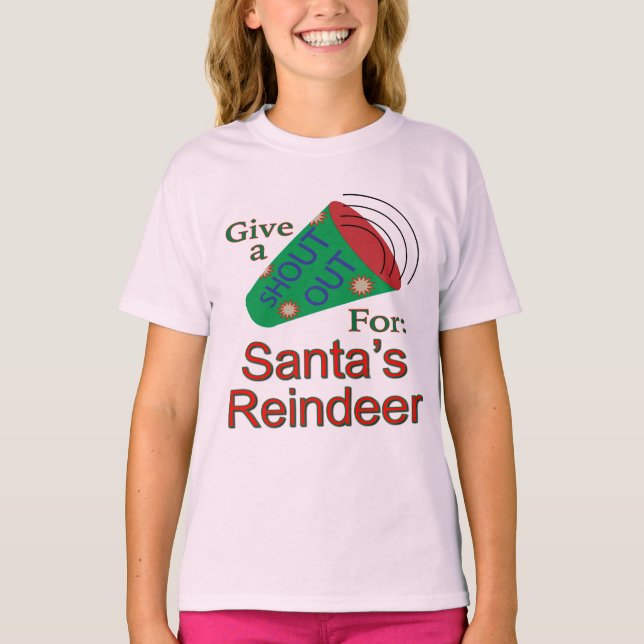 T-shirt Shout Out pour Père Noël Reindeer (Devant)