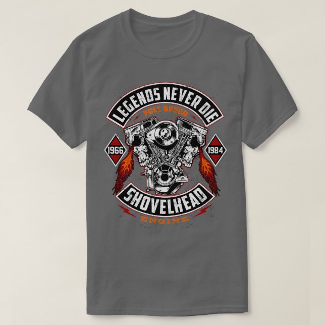 T-shirt SHOVELHEAD 1966-1984 Moto-moteur Oldschool C (Design devant)