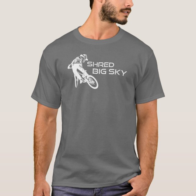 T-shirt Shred Big Sky Montana Mountain Vélo (Devant)