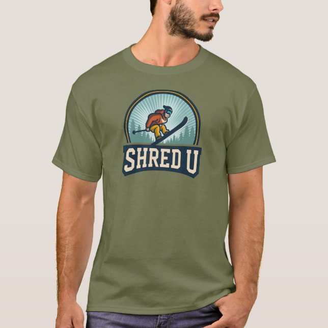 T-shirt Shred University Skiing (Devant)