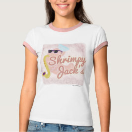 T-shirt Shrimpy Jacks Funny Sax Caractère de fruits de mer