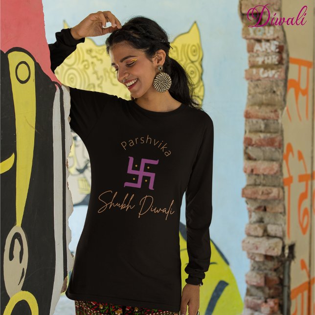 T-shirt Shubh Diwali personnalisable conception ethnique i (Créateur téléchargé)