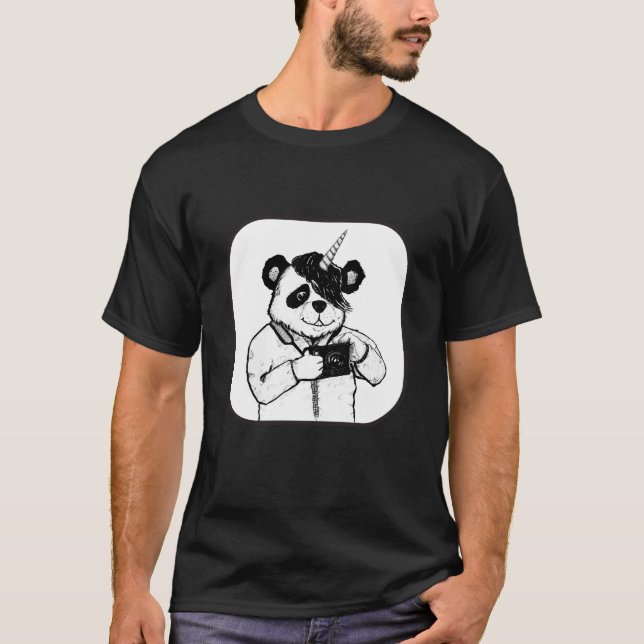 T-shirt Shutterbug Pandacorn with a camera (Devant)