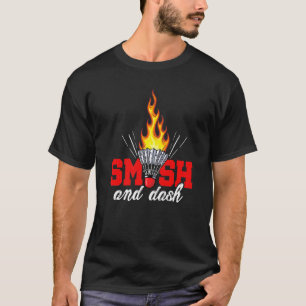 T-shirt Shuttlecoc, Joueur De Badminton Graphique Smash Et