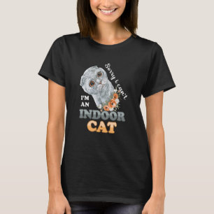 T-shirt Shy Grey Kitty Désolé Je ne peux pas être un chat 