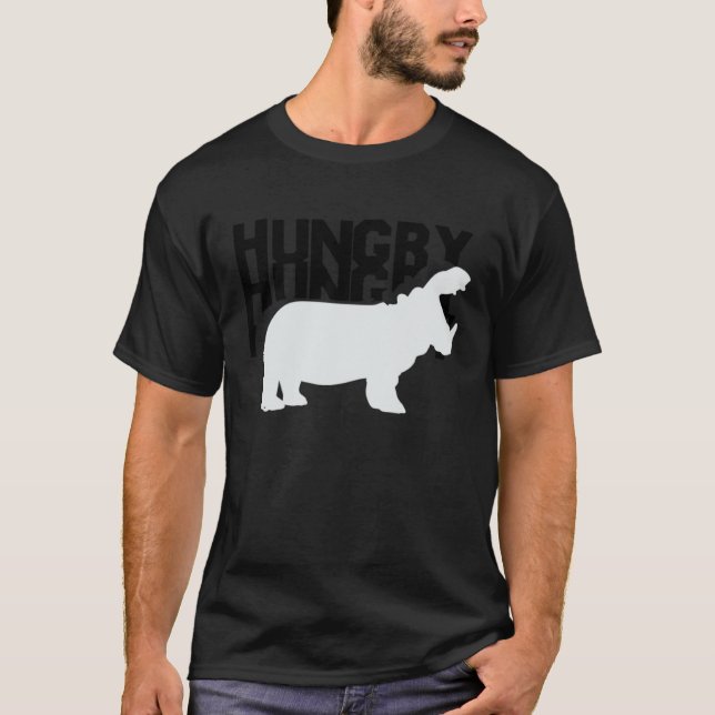T-shirt Si affamé Hippo t-shrits drôle mignon Hippopotame  (Devant)