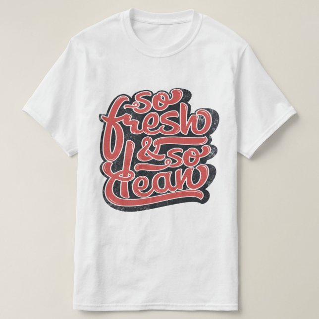 T-shirt Si Frais Rouge/Blanc Si Propre (Design devant)