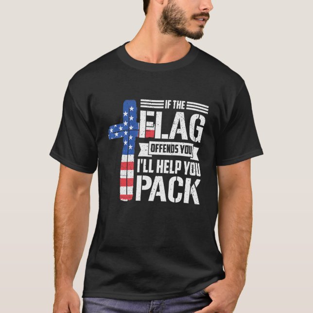 T-shirt Si Le Drapeau Vous Offense, Vous Aiderez À Pack 2 (Devant)