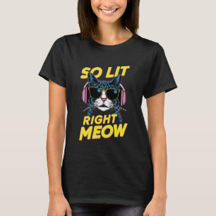 T-shirt Si Lit Tout De Suite - Drôle de Chat avec des Lune