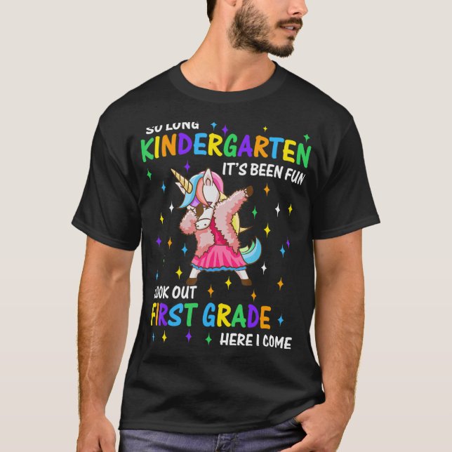 T-shirt Si Long Kindergarten 1ère année ici je viens Gradu (Devant)