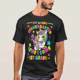 T-shirt Si Longue Maternelle Ici Je Viens 1 Année Unicorne