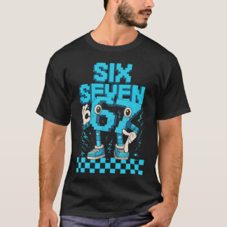 T-shirt Si Seven 67 Piel Art Drôle Nombre Mème Gaming fami