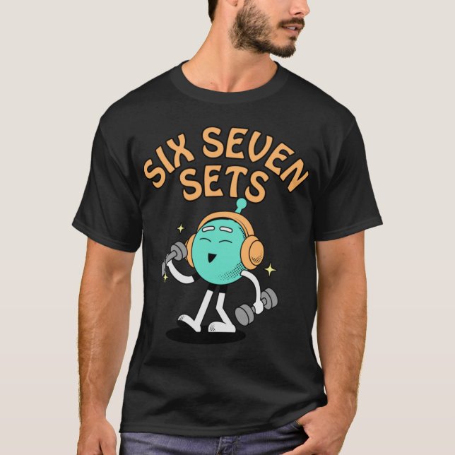 T-shirt Si Seven Gym meme 6 7 workout family (Devant)