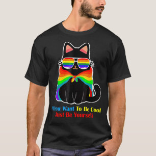 T-shirt Si vous voulez être cool, soyez vous-même Chat Aut