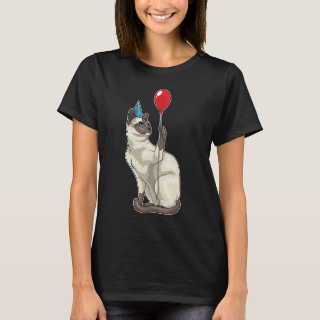 T-shirt Siamese casquette de la fête du ballon d'anniversa (Devant)