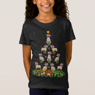 T-Shirt Siamese Chat Xmas Arbre Cadeau Santa Chapeau Siame