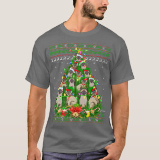 T-shirt Siamese Chat Xmas Éclairage Arbre Siamese Chat Ugl