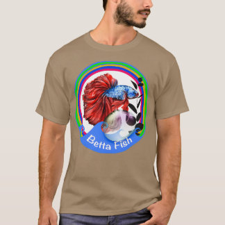T-shirt Siamese Combattre le poisson dans l'aquarelle
