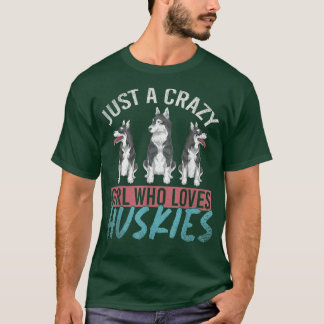 T-shirt Siberian Huskies Dog Lover Women Pet Owner Girls H