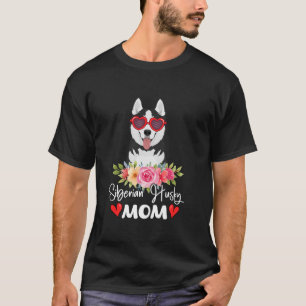 T-shirt Siberian Husky Maman Mama Lunettes de soleil Amour