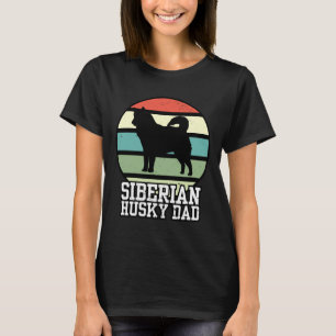 T-shirt Siberian Husky Papa I Retro Husky Papa