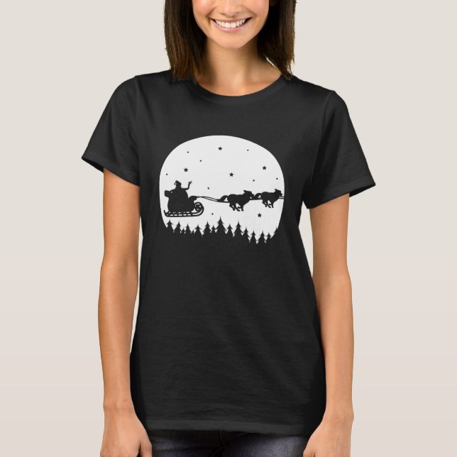 T-shirt Siberian Husky Santa Claus Christmas (Devant)