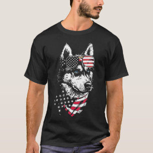 T-shirt Sibérie Husky 4 juillet Amérique USA Drapeau Patri