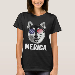 T-shirt Sibérie Husky 4 juillet Chien Merica Usa Me Drapea