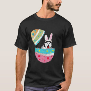 T-shirt Sibérie Husky Amant Oeuf de Pâques Costume lapin E