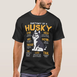 T-shirt Sibérie Husky Anatomie Funny Chien Maman Papa Cade