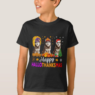 T-shirt Sibérie Husky Chien Halloween Noël Hallomerci