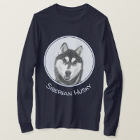 Sibérie Husky (noir et blanc) Peinture Chien Art