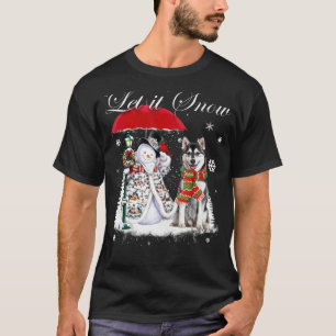 T-shirt Sibérie Husky Père Noël Chien Noël Snowman Xmas Pa