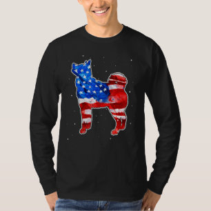 T-shirt Sibérie Husky Tie Dye Drapeau Américain Patriotiqu