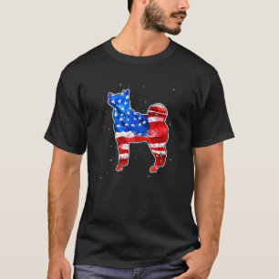 T-shirt Sibérie Husky Tie Dye Drapeau Américain Patriotiqu
