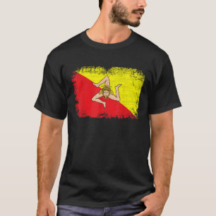 T-shirt Sicile Sicilia Sicilienne Drapeau T Chemise