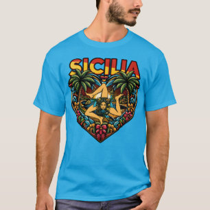 T-shirt Sicilia Coeur sicilien Trinacria