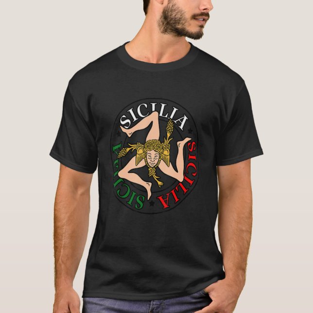 T-shirt Sicilia Flag Sicily Palermo Italy 39 (Devant)